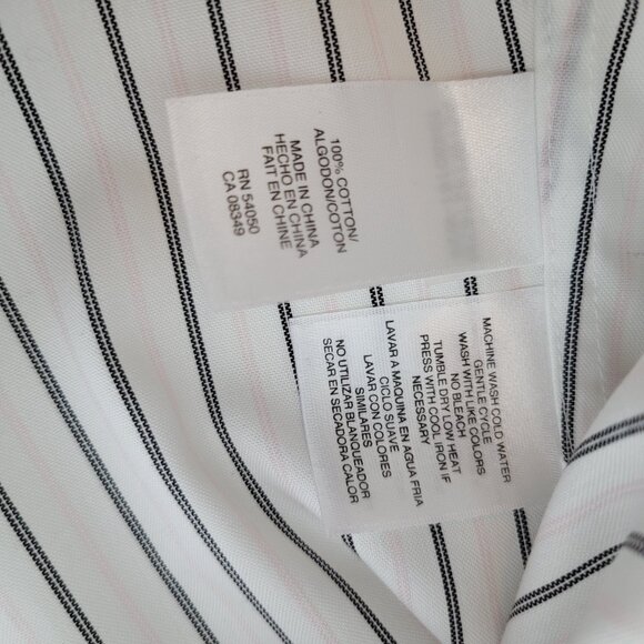 Jones New York Shirt Women's Plus 2X White Stripe Easy Care Button Collar - Picture 9 of 12